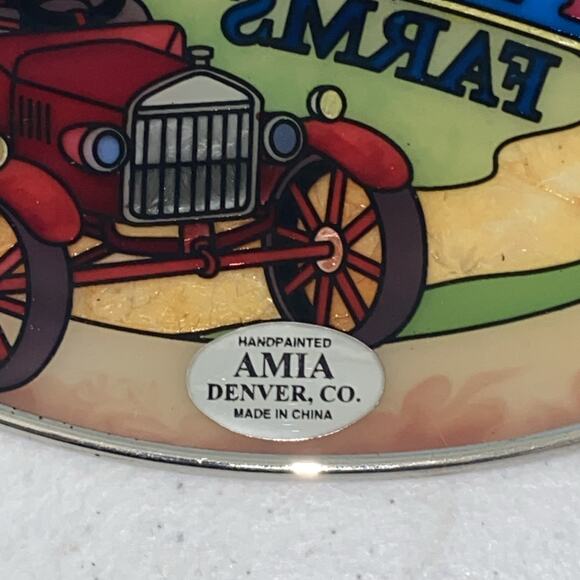 AMIA Handpainted Stained Glass Suncatcher Window Art Trinket Box Bearcreek Farms - Picture 10 of 16